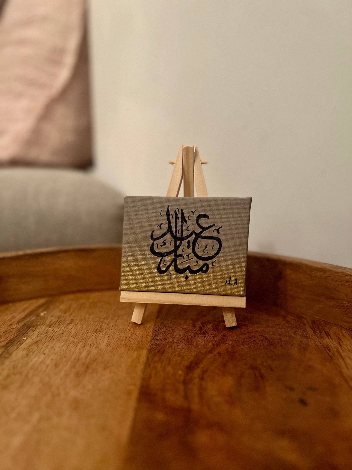 Eid Mubarak Calligraphy Canvas with mini Easel